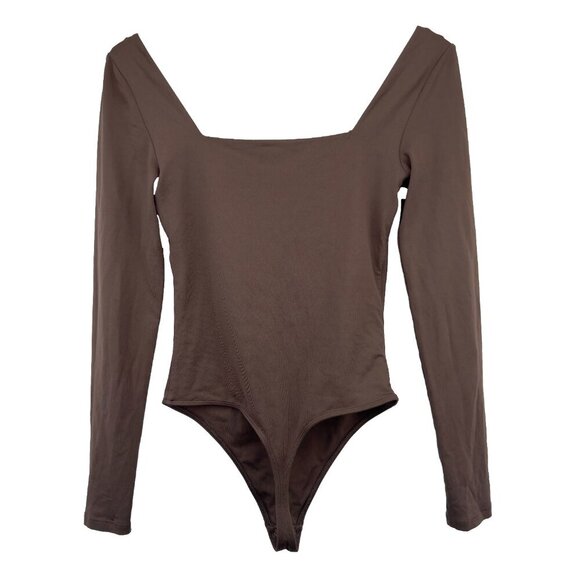 BABATON ARITZIA Body‎ Original Contour Brown Square Neck Long Sleeve Bodysuit S - Picture 5 of 10